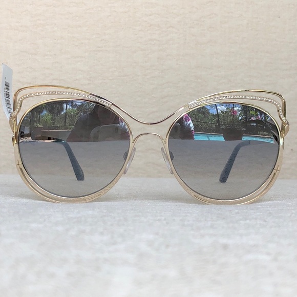 New ROBERTO CAVALLI Crystal embellished 58mm metal frame sunglasses main image 8